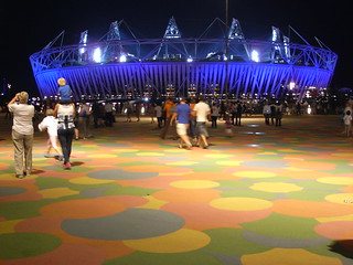 The main stadium, at night