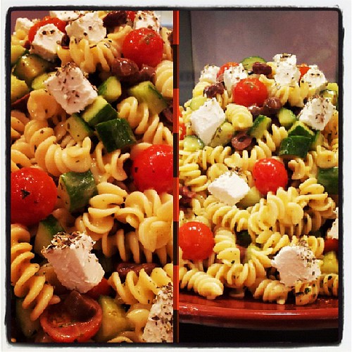 Feta and fusilli pasta salad #lunch #goodafternoon #bredzkuwait #kuwait #souksharq