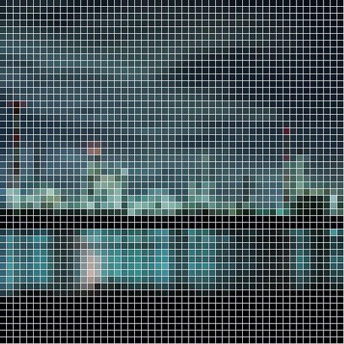 四日市工場夜景 自作ソフトでドット絵加工