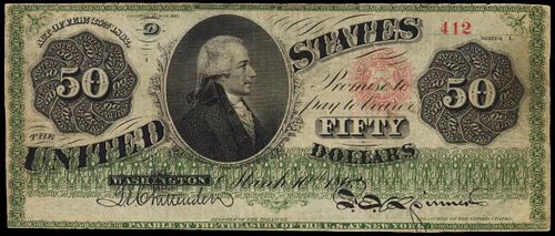 1862 $50 Legal Tender Note front