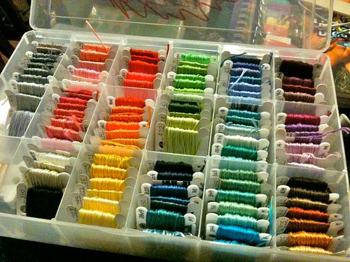 a rainbow of embroidery floss