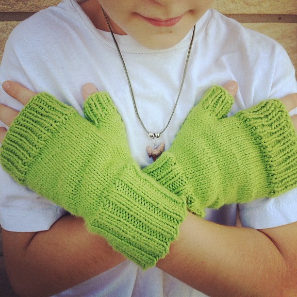 Day 66: They were a day late, but Skyler loves his gloves! #knitting #whatimade