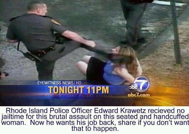 Cop kicks woman