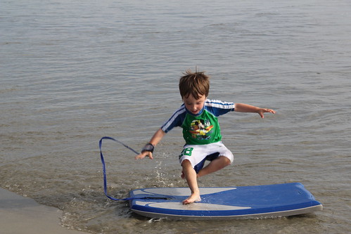 Olsen hops on his boogie board