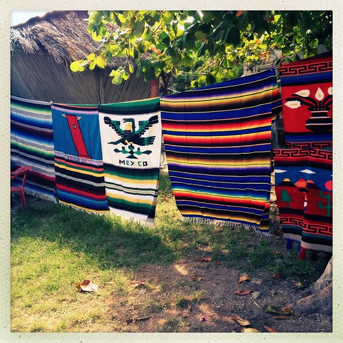 Blankets and handicrafts for sale in Puerto Morales