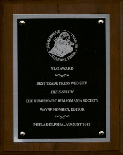 E-Sylum 2012 NLG award plaque