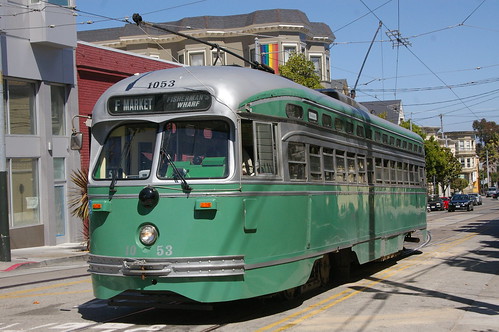MUNI PCC streetcar in Castro Sta, San Francisco, California, United States /Aug 24, 2012