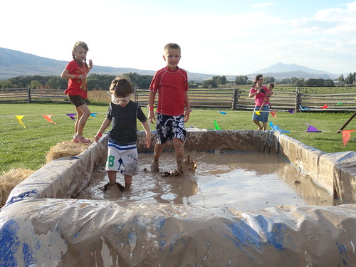 Olsen going through the mud pool