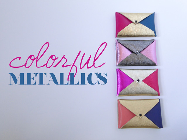 Coloful Metallics Color Block Card Cases by Etsy seller Fabric Paper Glue