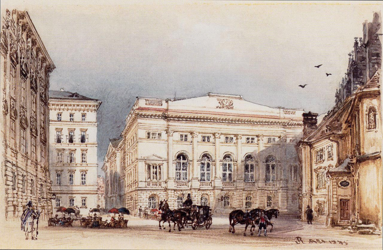 The Lower Austrian Landhaus in Vienna from Minoritenplatz by Rudolf von Alt, 1845