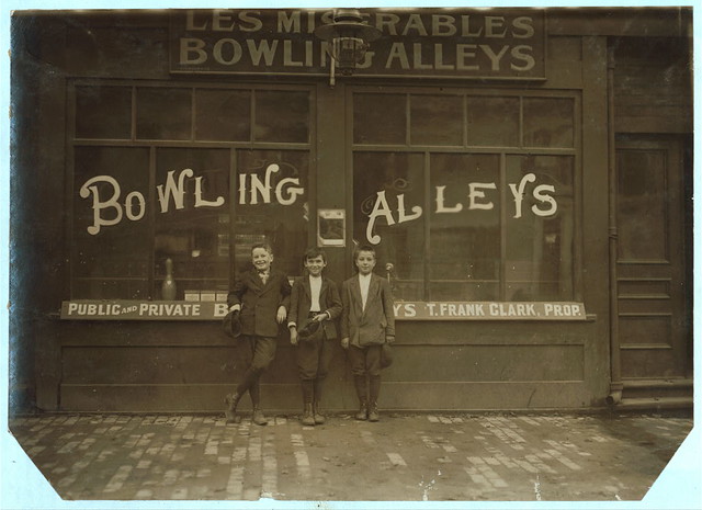 Pin boys in Les Miserables Alleys, Frank Jarose, 7 Fayette St., Mellens Court, said 11 years old, made $3.72 last week... (LOC)