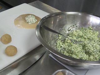 making Egyptian Cheese Turnovers at New School of Cooking
