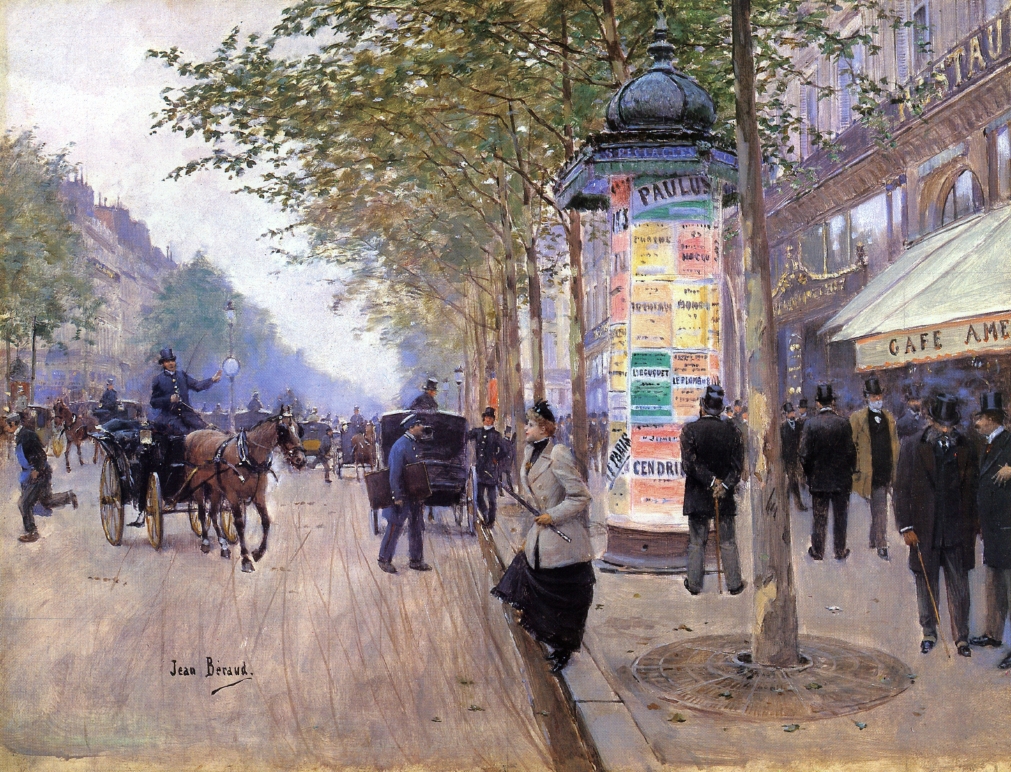 Hailing a Cab outside the Cafe Americain by Jean-Georges Béraud - circa 1890