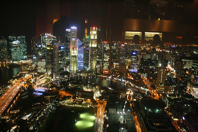 70th storey view from the Equinox, Swissotel Stamford Singapore