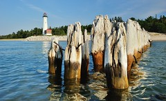 Crisp Point Lighthouse Michigan's Lake Superior Shoreline by Michigan Nut