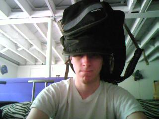 Bag on head