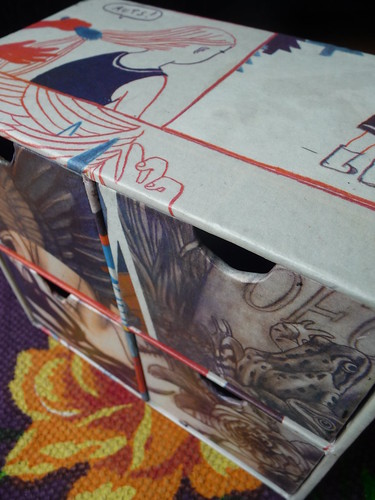 Decoupage box with Finnish comic art