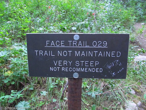 The Face Trail sign, Jedediah Smith Wilderness Area, Caribou-Targhee National Forest, Wyoming