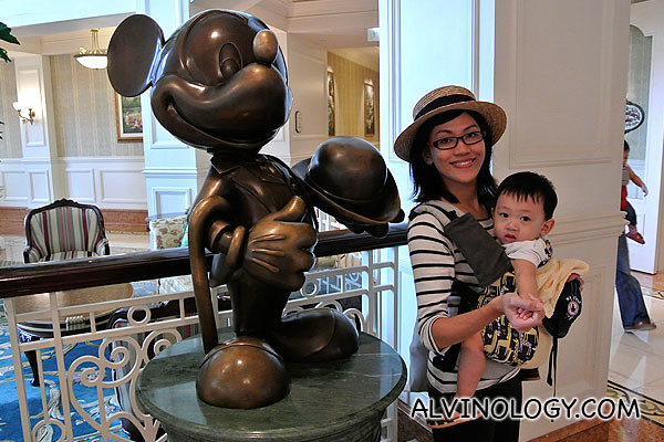 At the lobby of Disneyland Hotel