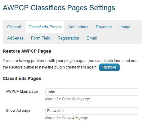 classified pages