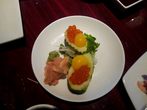 Salmon Roe With Quail Egg @ Koi Sushi by vegita6879