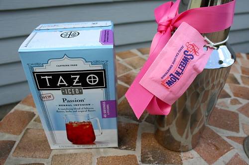 Tazo Iced Passion tea and cocktail shaker