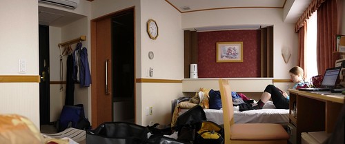 Hotel room at the Toyoko Inn in Abashiri, Hokkaido, Japan