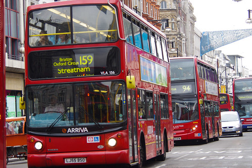 Buses Line up on Oxford Street