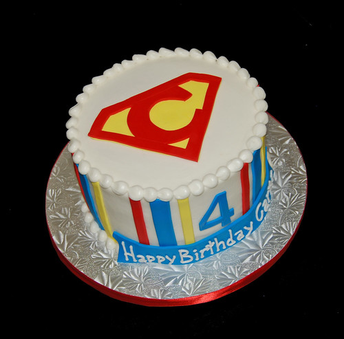 4th Brithday Super Hero Cake for family celebration