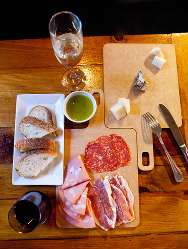Salumi and cheese with wines
