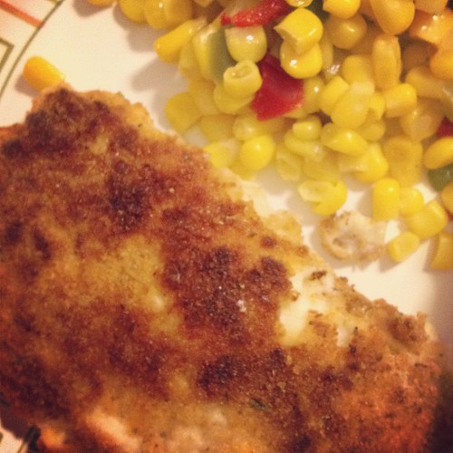 #dinner - awesome recipe: http://theenchantedcook.blogspot.com/2011/10/parmesan-crusted-chicken-hellmanns-mayo.html