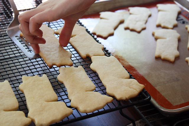 cooling cookies.