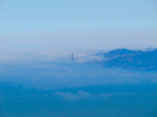 cloudy view of the Golden Gate Bridge