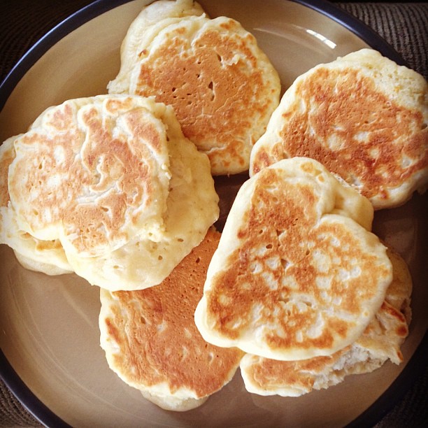 Crumpets for tea time. Studying England for our upcoming trip. :)