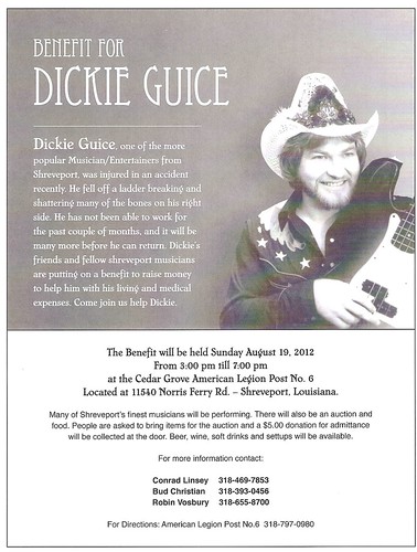 Dickie Guice benefit Sun, Aug 19, Cedar Grove Amer Legion by trudeau