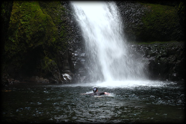 a Cold Plunge at the waterfall at the end of Oneonta Gorge