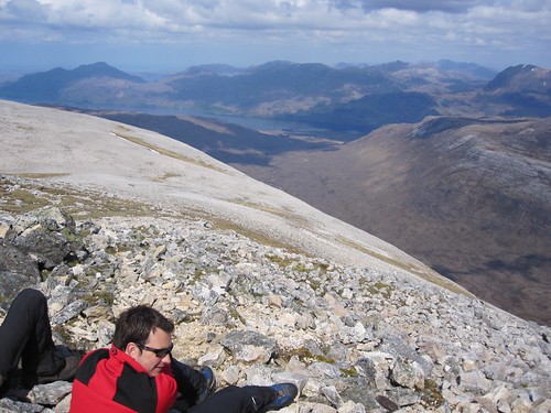 Enjoying the view from the summit of Ruadh-stac Mor, Beinn Eighe