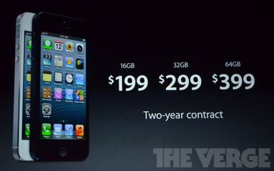 Цена iPhone 5 на 16, 32 и 64 гб