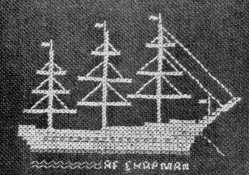 1950s Swedish embroidery ship