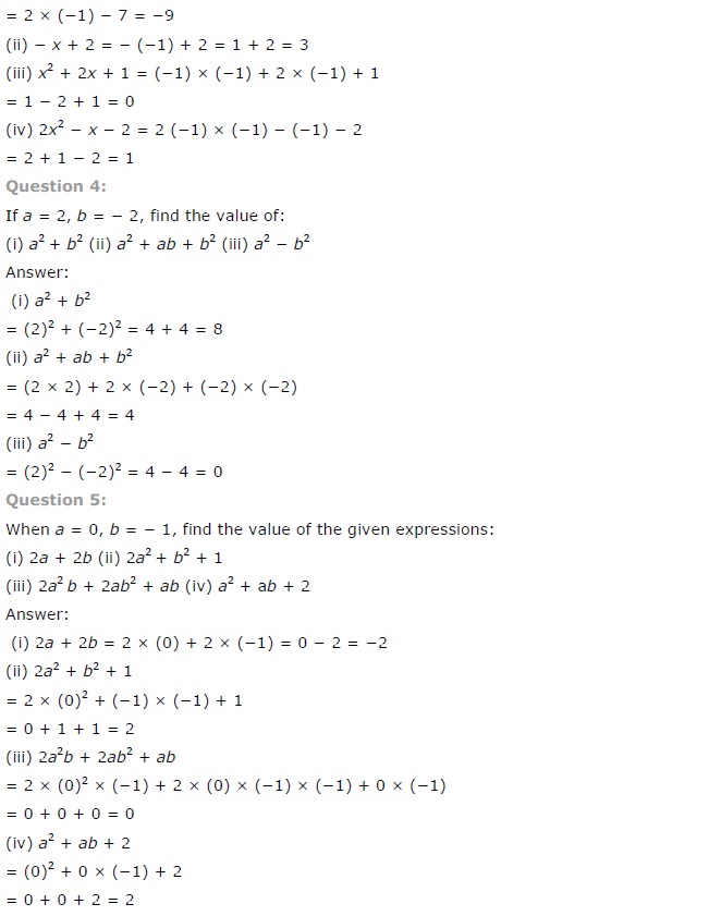 NCERT Solutions for Class 7 Maths Chapter 12 Algebraic Expressions Exercise 12.3