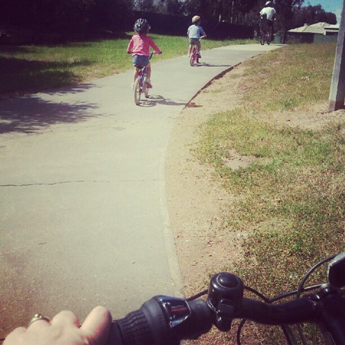 Family bike ride on a sunny sunday. #exerciseshot #family