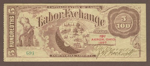 Akron, Ohio 1897 Labor Exchange Note, Branch 191, SN 691(1000)