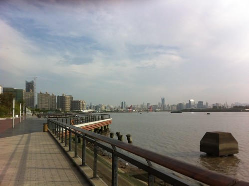 Running along the Huangpu River in Shanghai