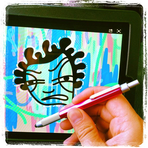 the hand stylus and ipad doodle