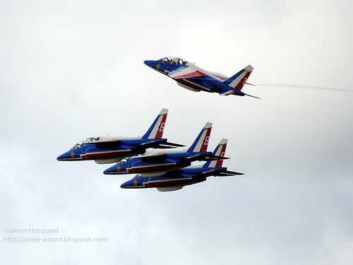 ATHOS ROGUE Formation of the Patrouille de France by Jersey Airport Photography