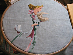 Angel of Spring, after 6 hours of stitching