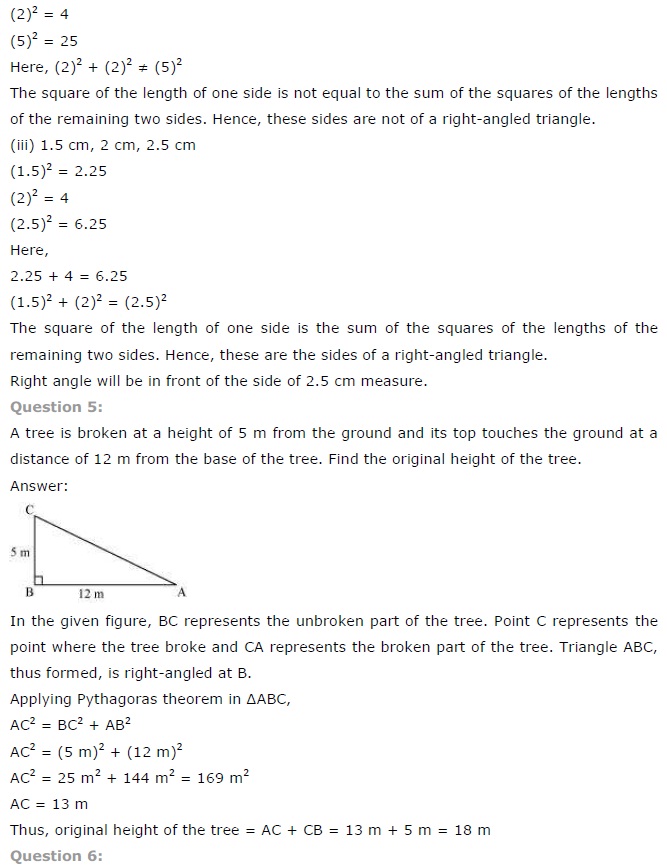 NCERT Solutions for Class 7th Maths Chapter 6 The Triangle and its Properties Exercise 6.5 