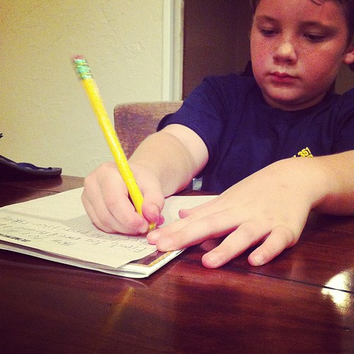 Homework after cub scouts was a bad idea! #onehourpassedbedtimealready