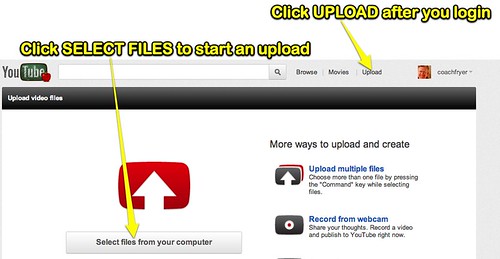 Select video file for YouTube upload