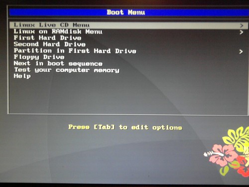 isolinux boot menu